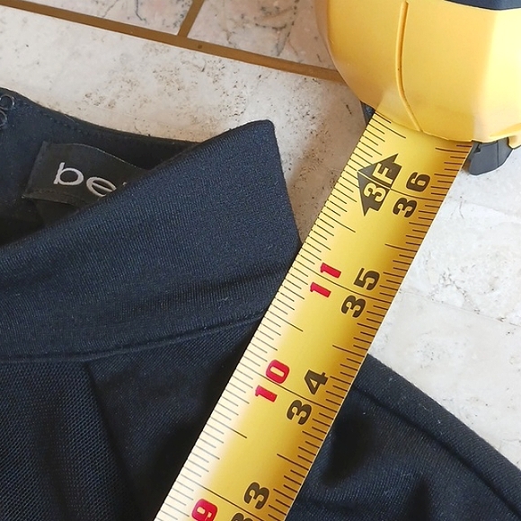 Vintage- BEBE black "ponte" dress. Sz LG,,mesh design sides and front. NEW - Picture 13 of 16